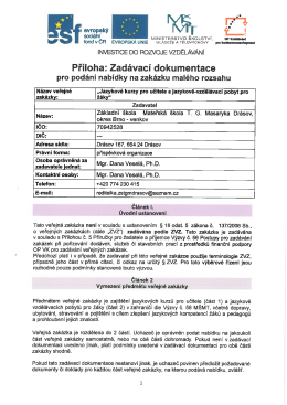 Příloha č.1 - Zadávací dokumentace