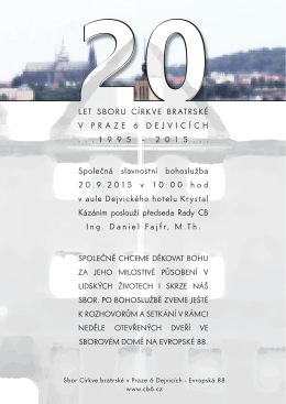 łll - Sbor c&iacute;rkve bratrsk&eacute; v Praze 6