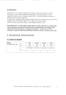 Bianco 370 ADS CNC 1R – Technická data