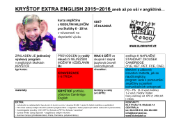 KRYŠTOF EXTRA ENGLISH 2015−2016 aneb až po uši v angličtině…