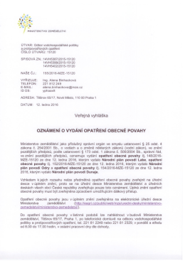 oznámení o vydání opatření obecné povahy ()