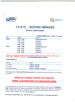 J U D O - ROZVRH TR&Eacute;NINKŮ