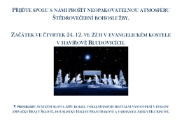 &Scaron;TĚDROVEČERN&Iacute; BOHOSLUŽBY.