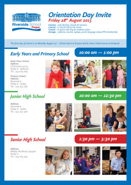 Orientation Day Invite - Riverside International School