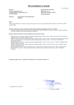 ES prohl&aacute;&scaron;en&iacute; o shodě