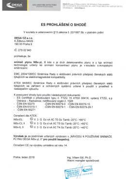 ES prohlášení o shodě NSx-yL II
