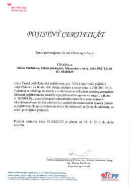 Pojistný certifikát