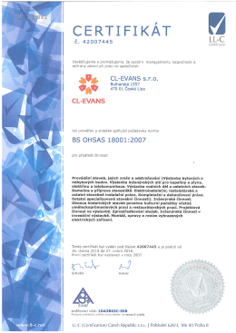 čsn ohsas 18001:2008 - CL