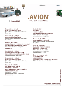 program avion ČERVEN 2015