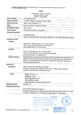 Obchodn&iacute; rejstř&iacute;k - Amec Foster Wheeler sro