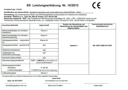 Page 1 ES Leistungserklärung Nr. 10:`2013 Produkt