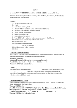 Informace z jedn&aacute;n&iacute; rady Obce Žihobce ze dne 7.4.2015