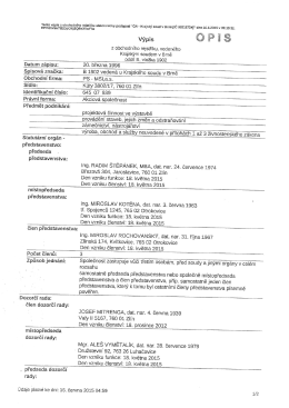 Výpis z obchodního rejstříku - aktuální