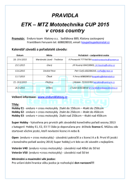 PRAVIDLA ETK – MTZ Mototechnika CUP 2015 v cross