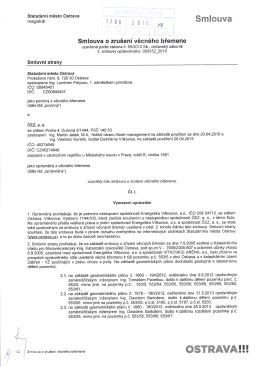 Smlouva o zrušení věcného břemene - Uzavřené smlouvy