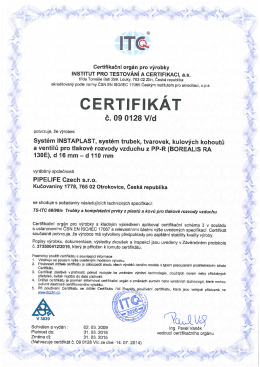 CERTIFIKÁT - Pipelife Czech s.r.o.