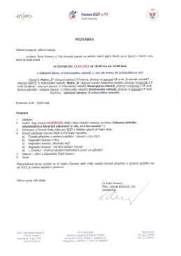ť &Scaron;K` Komora BOZP a P0 GU PO `1d Česk&aacute; Republiky POZV&Aacute;NKA