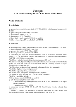 SVTP – VH 110215_usnesení - Společnost vědeckotechnických
