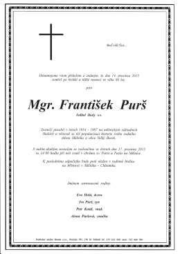 Mgr. Franti&scaron;ek Par&scaron;