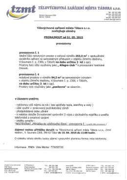 „h . 1 V B Mam - Tělovýchovná zařízení města Tábora, s. r. o.