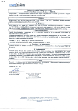 Dodatek ř.. 1 k Dražebn&iacute; vyhl&aacute;&scaron;ce č.j. 397002316 o kon&aacute;n&iacute; veřejn&eacute;