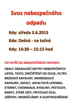 Svoz nebezpečn&eacute;ho