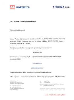 vokds1te APROMA a.s.