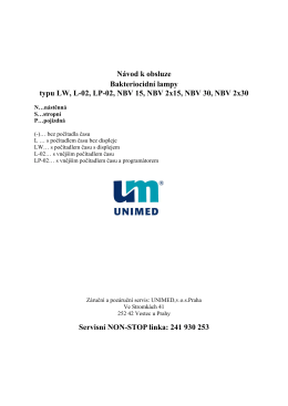 Návod k obsluze Bakteriocidní lampy typu LW, L-02, LP