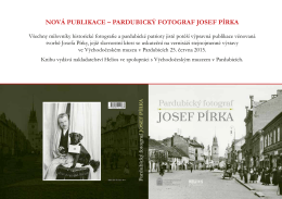 NOVÁ PUBLIKACE – PARDUBICKÝ FOTOGRAF JOSEF PÍRKA