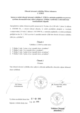 Obecně z&aacute;vazn&aacute; vyhl&aacute;&scaron;ka Města Adamova