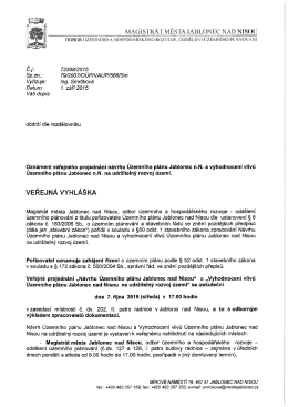 Veřejn&aacute; vyhl&aacute;&scaron;ka