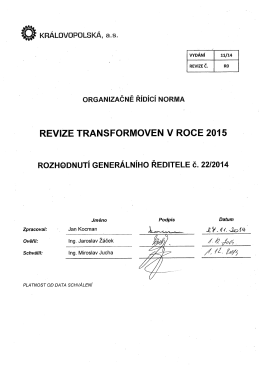 REVIZE TRANSFORMOVEN V ROCE 2015