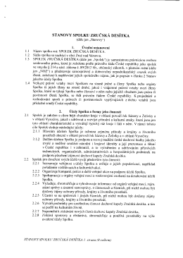 STANOVY SPOLKU ZRUČSK&Aacute; DES&Iacute;TKA