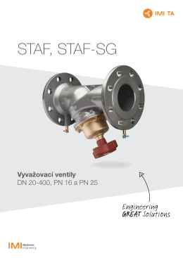 STAF, STAF-SG - IMI Hydronic Engineering
