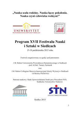 plik PDF - Festiwal Nauki i Sztuki w Siedlcach