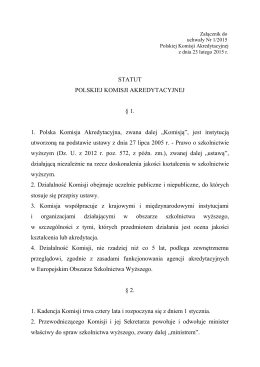 Statut - Polska Komisja Akredytacyjna
