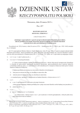 Rozporządzenie Ministra Zdrowia z dnia 26 marca 2015r