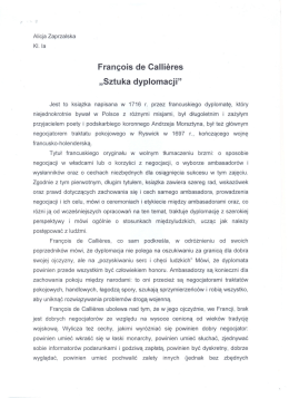 François de Calliéres „Sztuka dyplomacji”