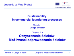 Sustainability in commercial laundering processes Module 1 U