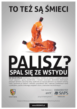 NIE WOLNO SPALAC: plastikowych pojemników i