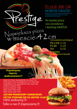 Kliknij aby zobaczyć menu - Pizzeria „Prestige” – Lubin