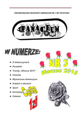 Panaceum – Marzec 2015 - Gimnazjum Publiczne nr 1 we Frysztaku