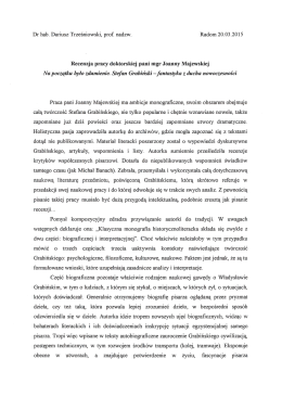 Dr hab. Dariusz Trześniowski, prof. nadzw. Radom 20.03.2015