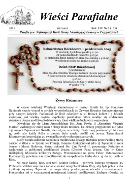 Wrzesień 2015 - Parafia Najświętszej Maryi Panny w Przygodzicach