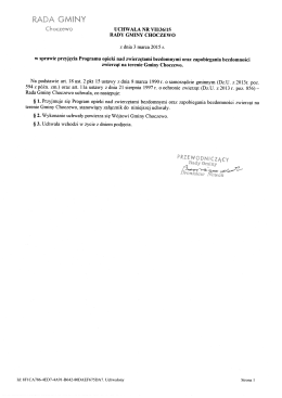 Uchwała Nr VII/36/15 z dn. 3 marca 2015 r. w spr. przyjęcia