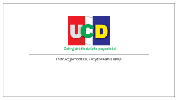 Instrukcja montażu i użytkowania lamp UCD