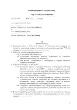 Istotne postanowienia przyszłej umowy PFU 26.03.2015