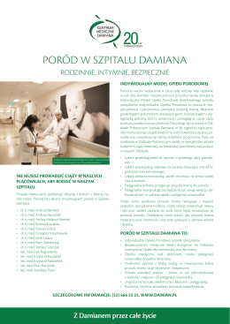 PORÓD W SZPITALU DAMIANA - Centrum Medyczne Damiana