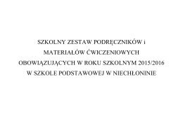 szkolny zestaw podręczników - Szkoła Podstawowa w Niechłoninie