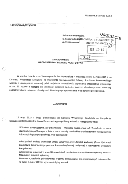 Warszawa, 3 czerwca 2015 r. Prokuratura Generalna ____ ____